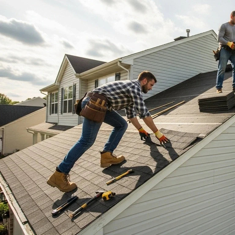 roofers on the roof